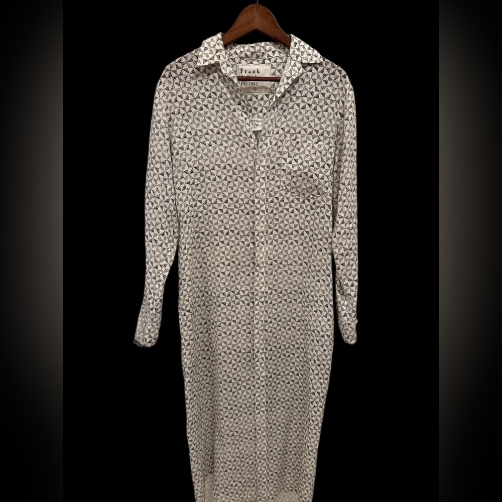 Frank & Eileen Crisp White/Geometric Maxi Dress - Picture 2 of 6